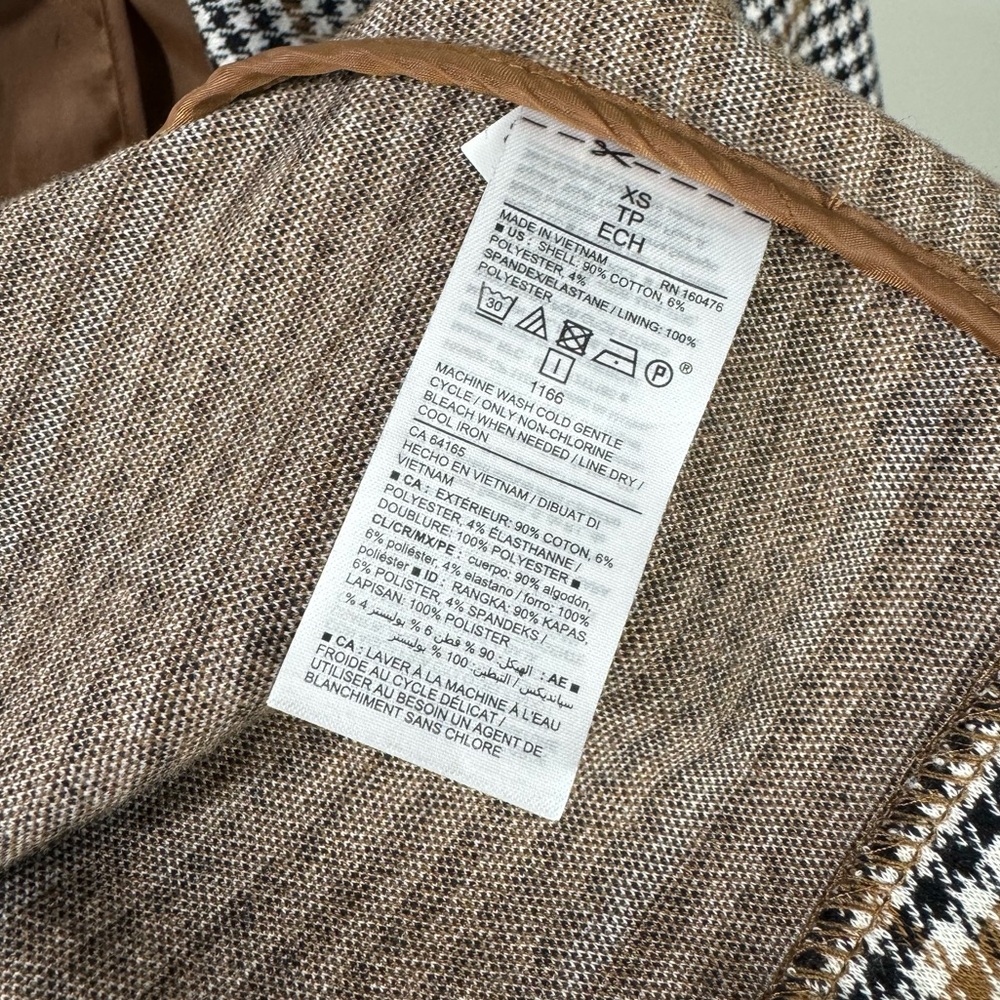 Old Navy Oversized Patterned Blazer Houndstooth Plaid Size XS Extra Small - Picture 8 of 9